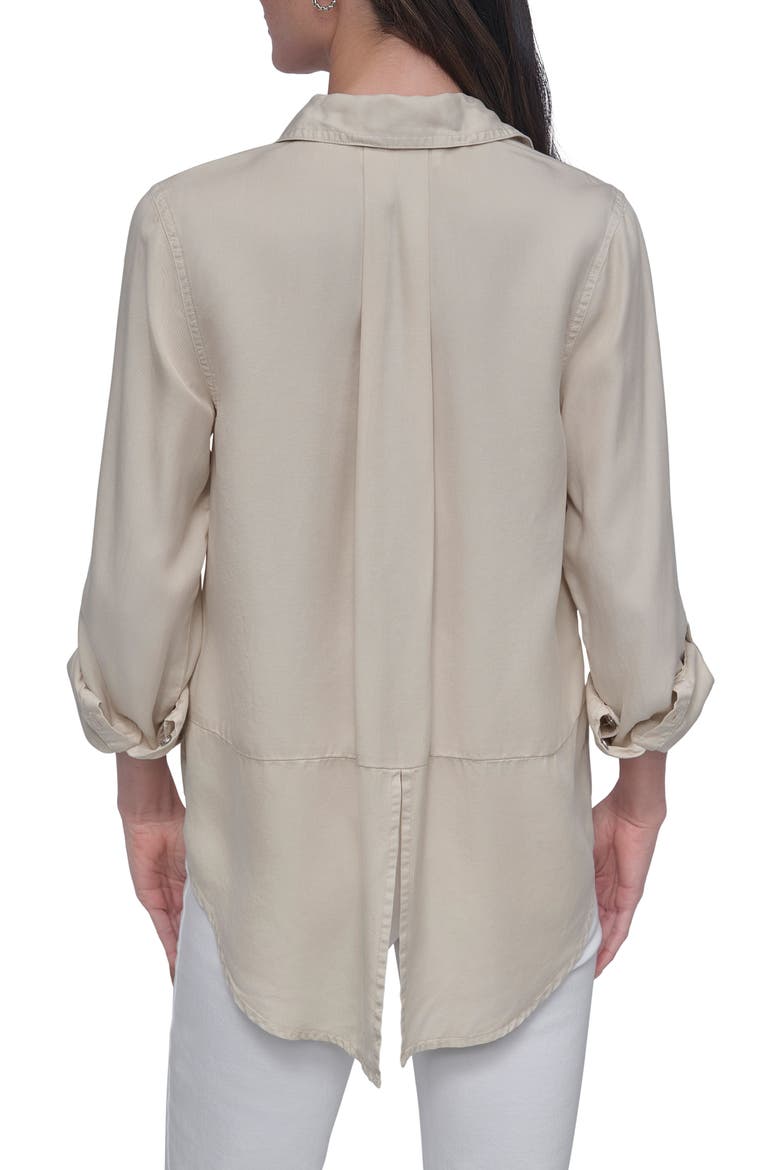 Tencel® Lyocell Chambray Button-Up Shirt, Alternate, color, LIGHT CITY KHAKI