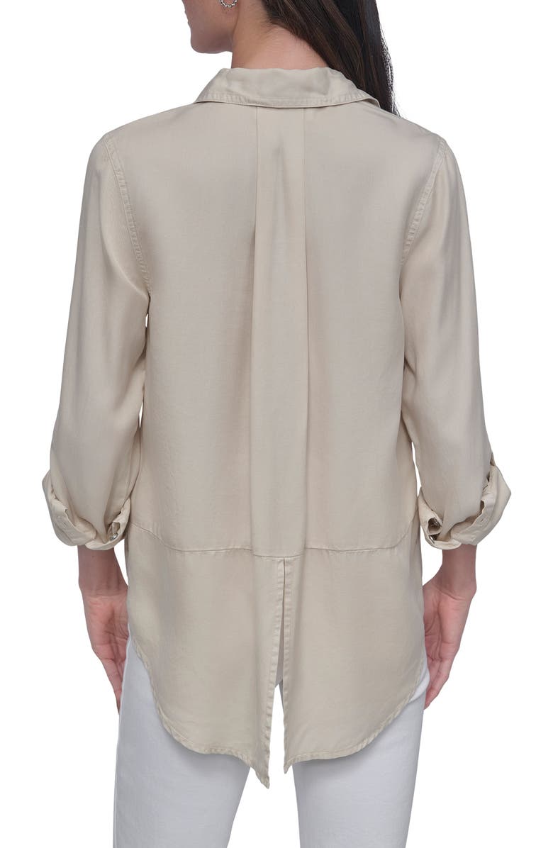 DKNY Jeans Tencel<sup>®</sup> Lyocell Chambray Button-Up Shirt, Alternate, color, Light City Khaki