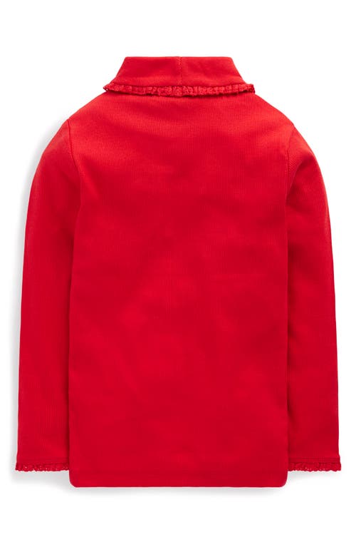 Mini Boden Kids' Rib Turtleneck Shirt In Red