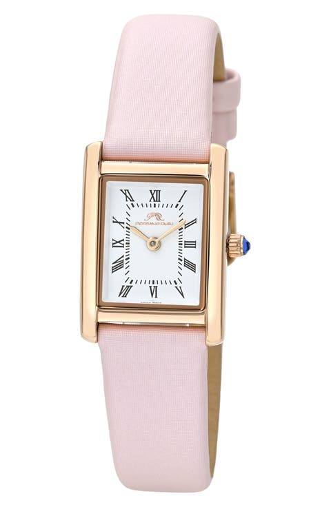 Karolina Leather Strap Watch, 21.5mm x 30mm