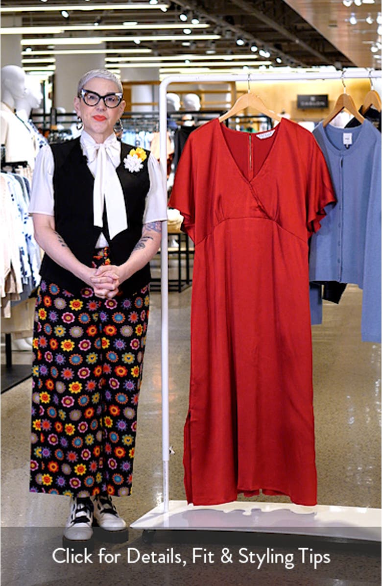 Artemis Flutter Sleeve Midi Dress, sales video thumbnail