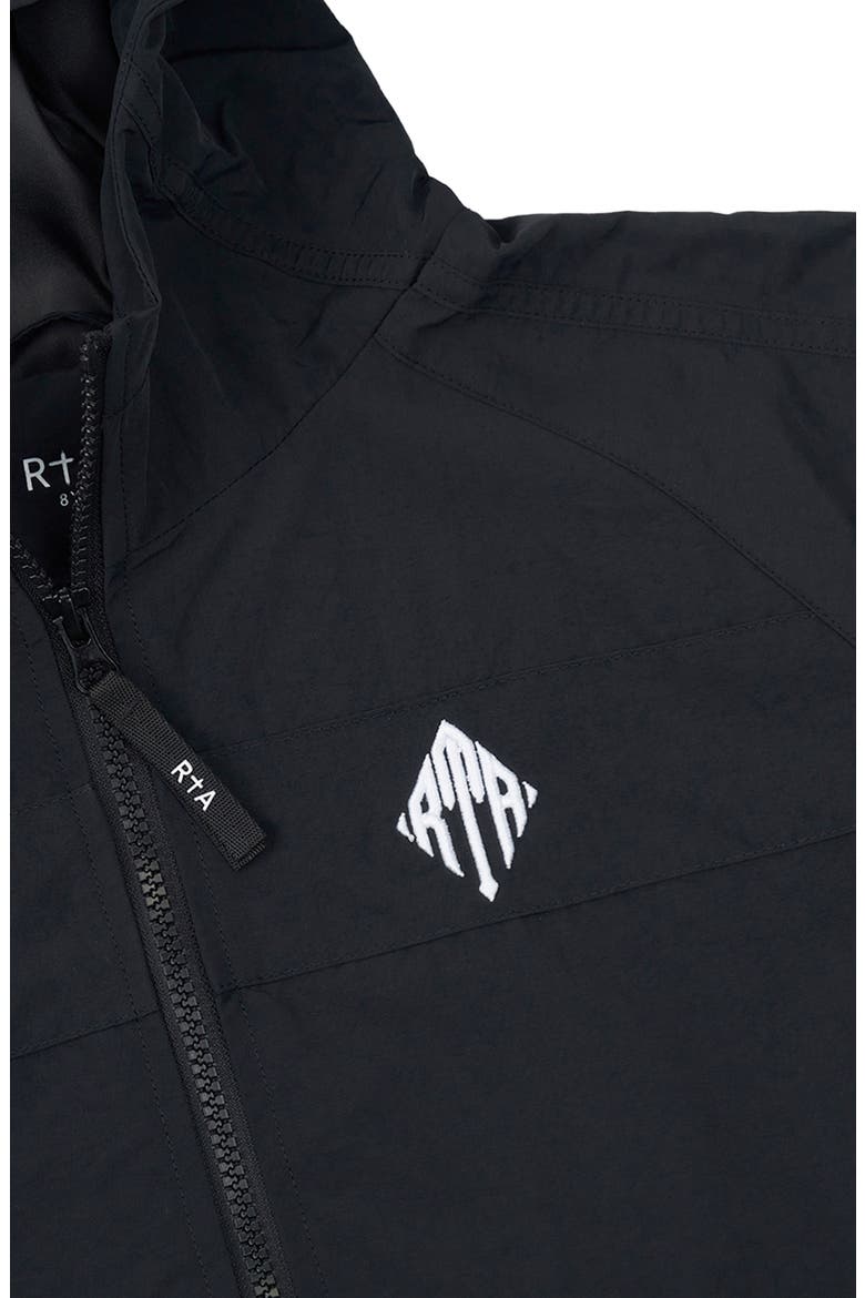Kids' Luca Hooded Windbreaker Jacket, Alternate, color, BLACK