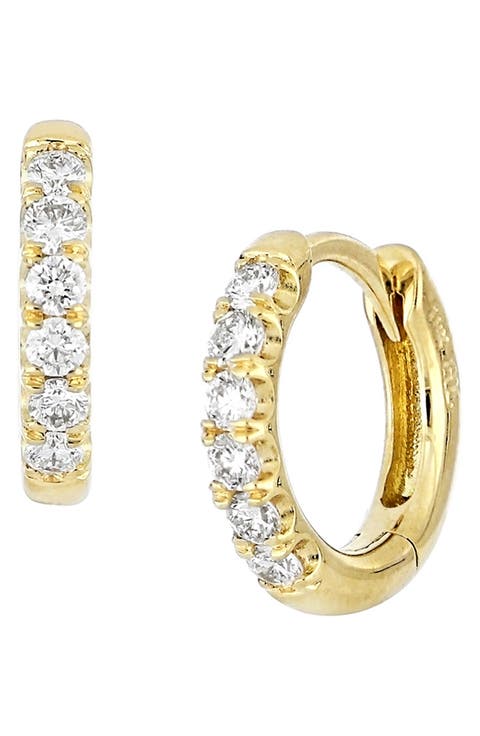 Audrey Diamond Huggie Hoop Earrings