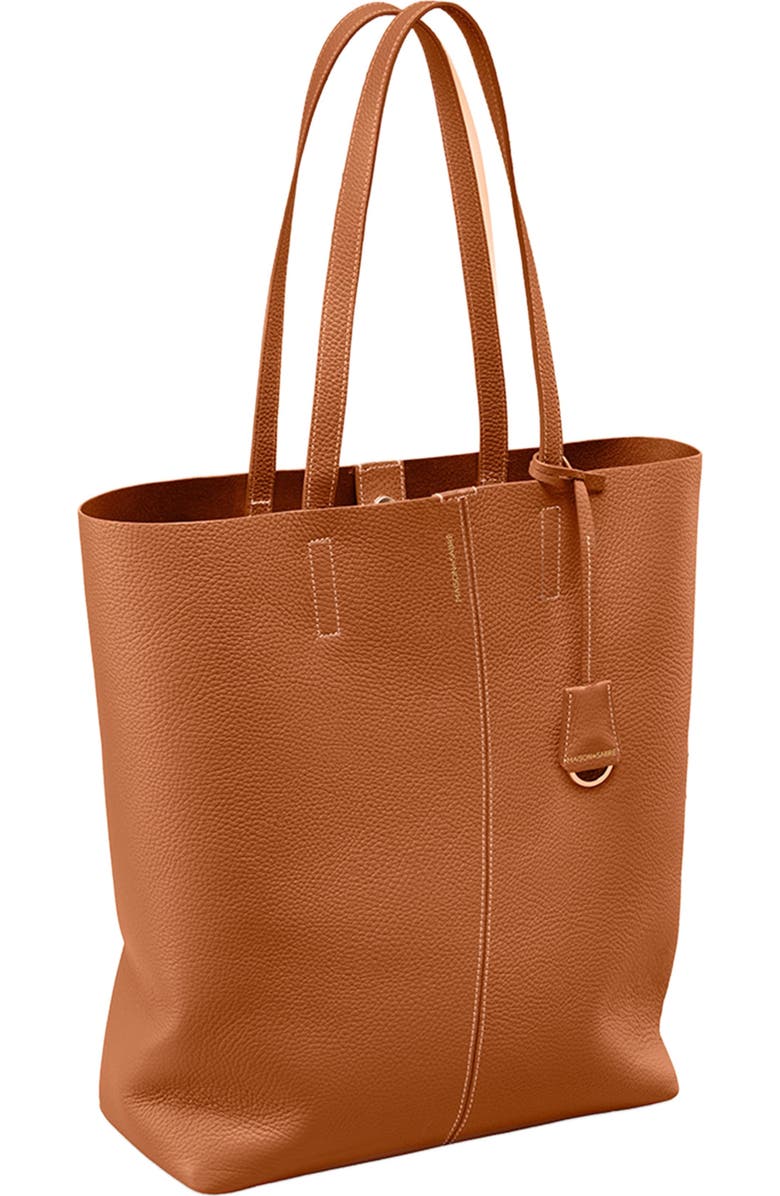 MAISON de SABRÉ Tall Leather Soft Tote, Alternate, color, Pecan Nude