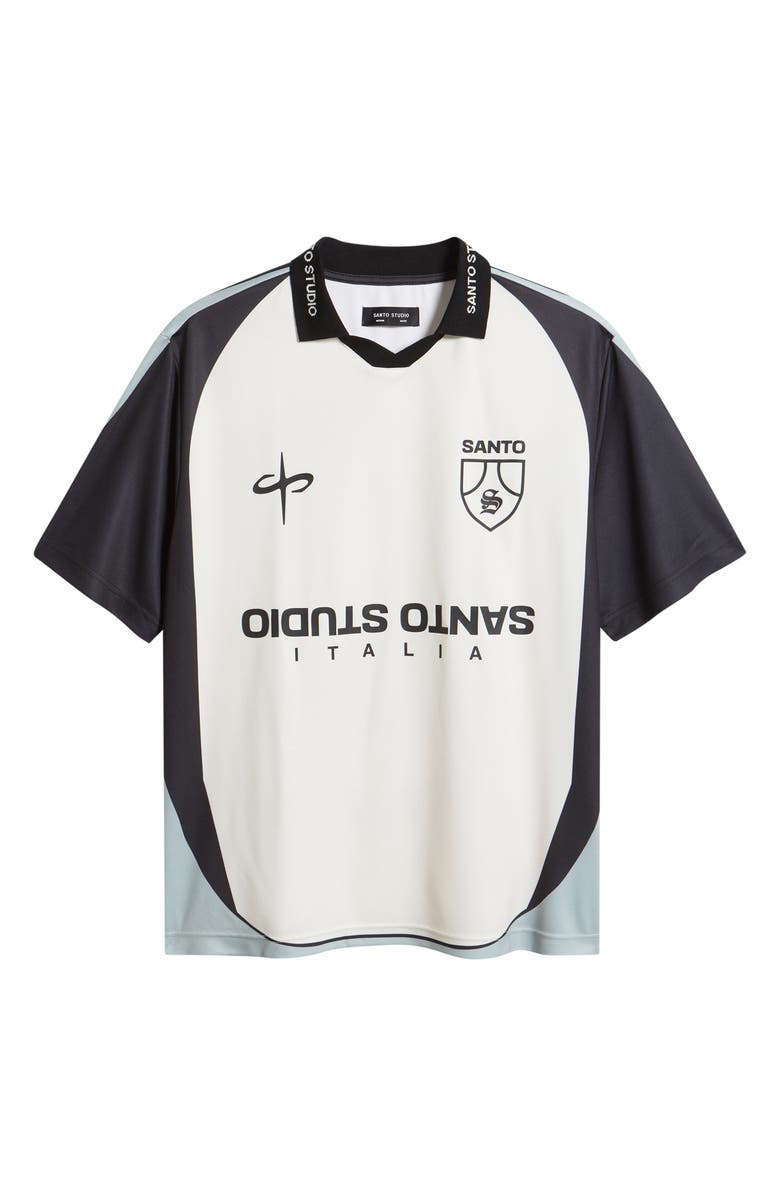 SANTO STUDIO Shield Club Jersey Polo, Alternate, color, Cream