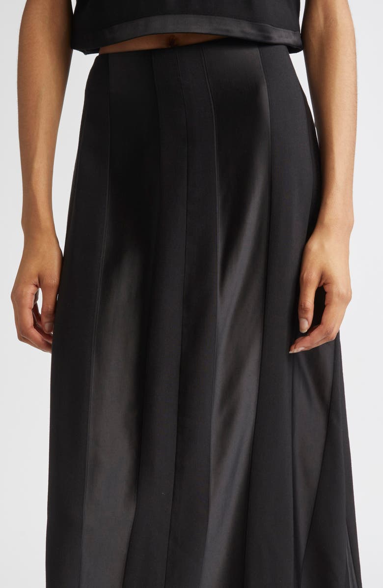 PARTOW Jackson Textured Stripe A-Line Midi Skirt, Alternate, color, Black