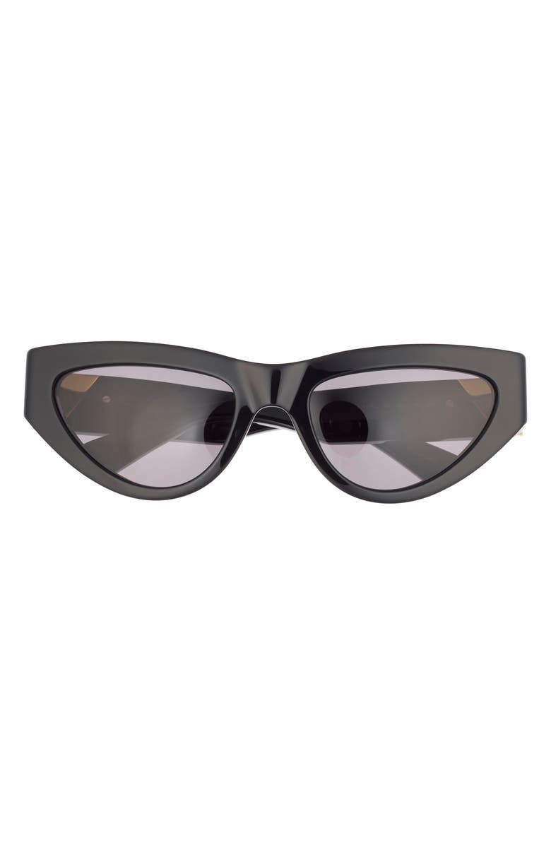 Bottega Veneta 55mm Cat Eye Sunglasses, Main, color, Black Black Grey