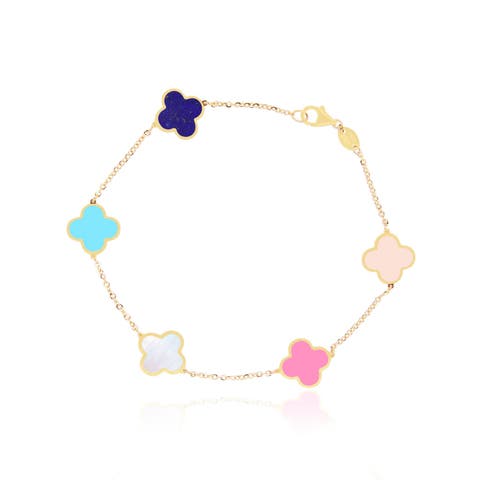 Small Pastel Mixed Clover Bracelet
