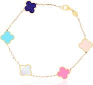 The Lovery Fine Jewelry Small Pastel Mixed Clover Bracelet