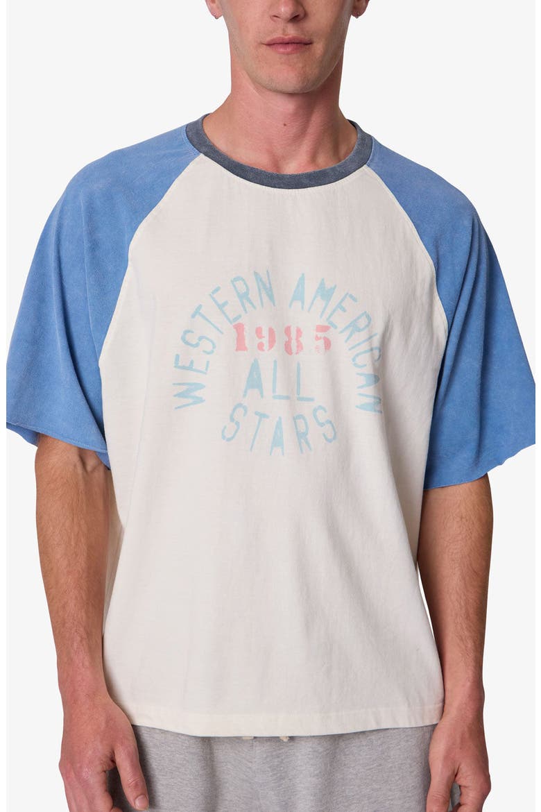 Vintage All Stars Graphic Baseball T-shirt, Alternate, color, OFF WHITE/ BLUE