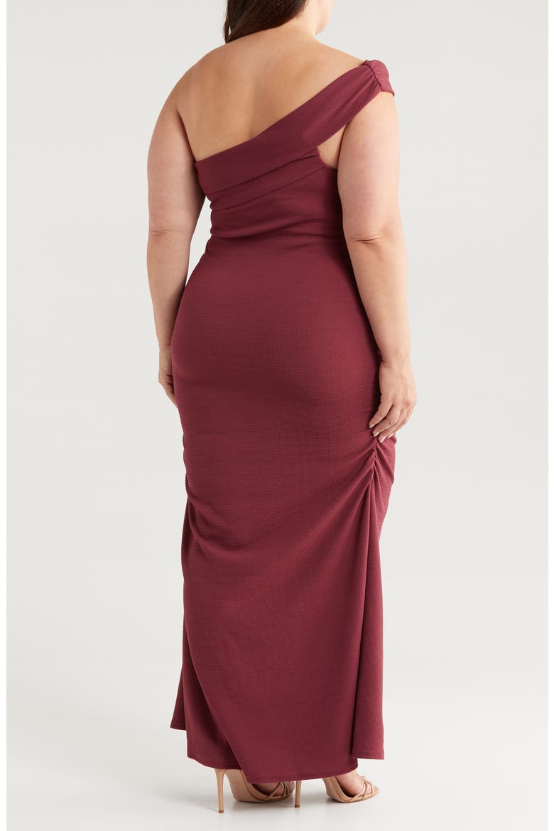 One-Shoulder Maxi Dress, Alternate, color, BRICK