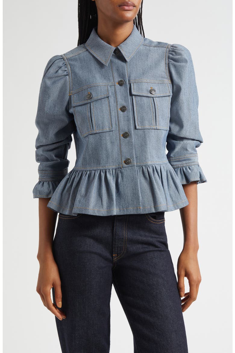 Delanie Denim Jacket, Main, color, LIGHT INDIGO