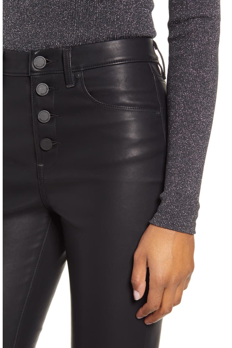 Faux Leather Button Front Pants, Alternate, color, DADDY SODA