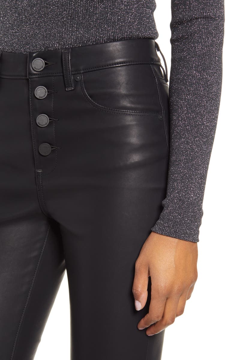 BLANKNYC Faux Leather Button Front Pants, Alternate, color, 