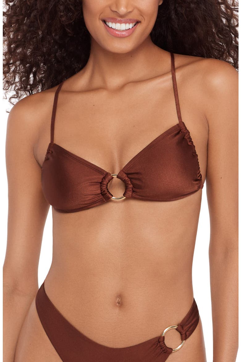O-Ring Bikini Top, Main, color, OAK BROWN