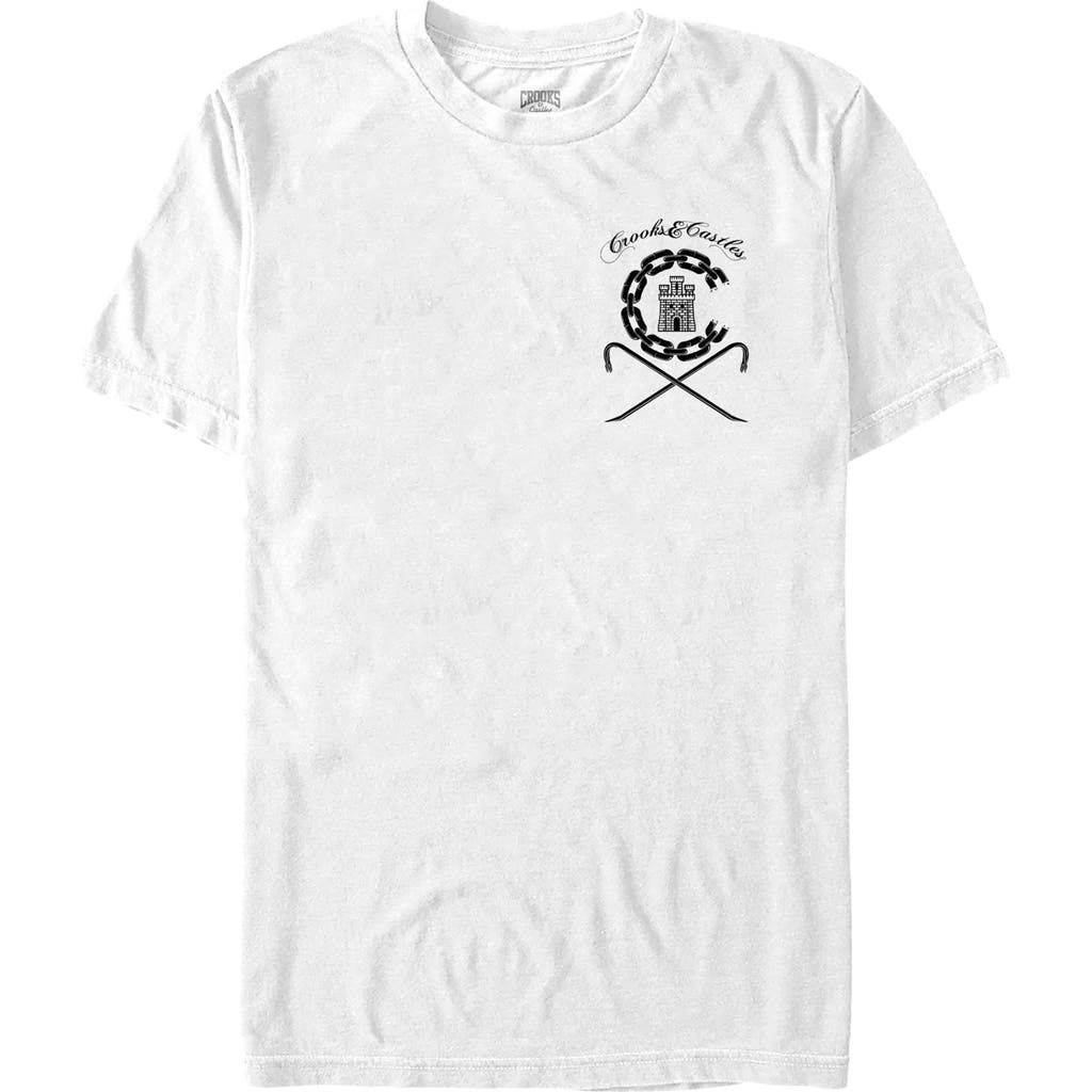 Crooks & Castles Ancient Tower Badge Graphic T-shirt In White