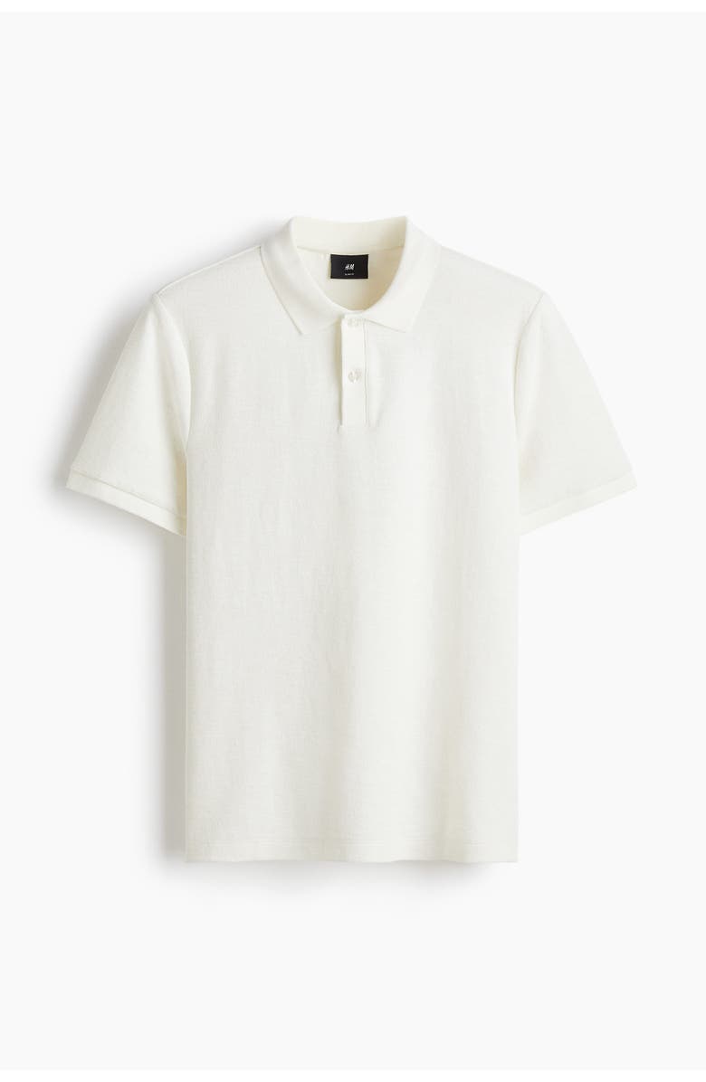 H&M Slim Fit Polo Shirt, Main, color, White