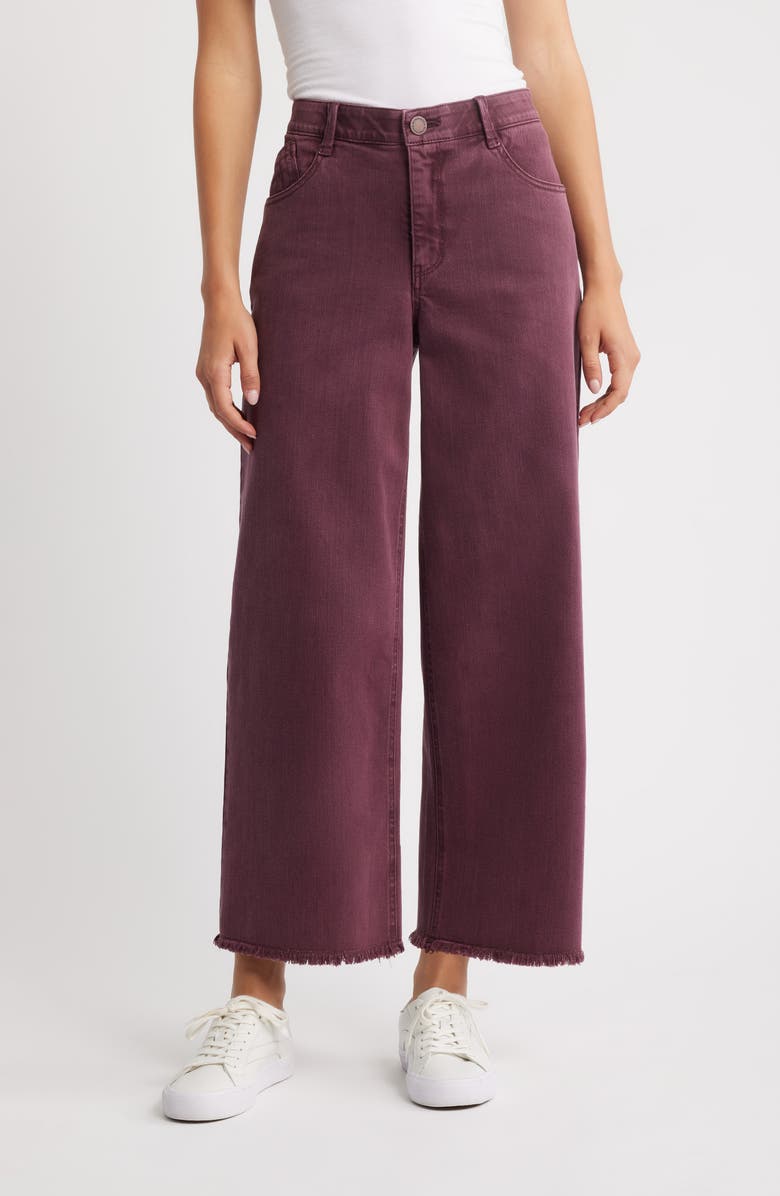 Wit & Wisdom Wyatt Skyrise High Waist Ankle Wide Leg Jeans, Main, color, Washed Fig Jam