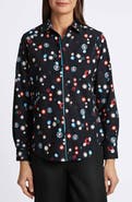 Foxcroft Charlie Circle Print Cotton Button-Up Shirt