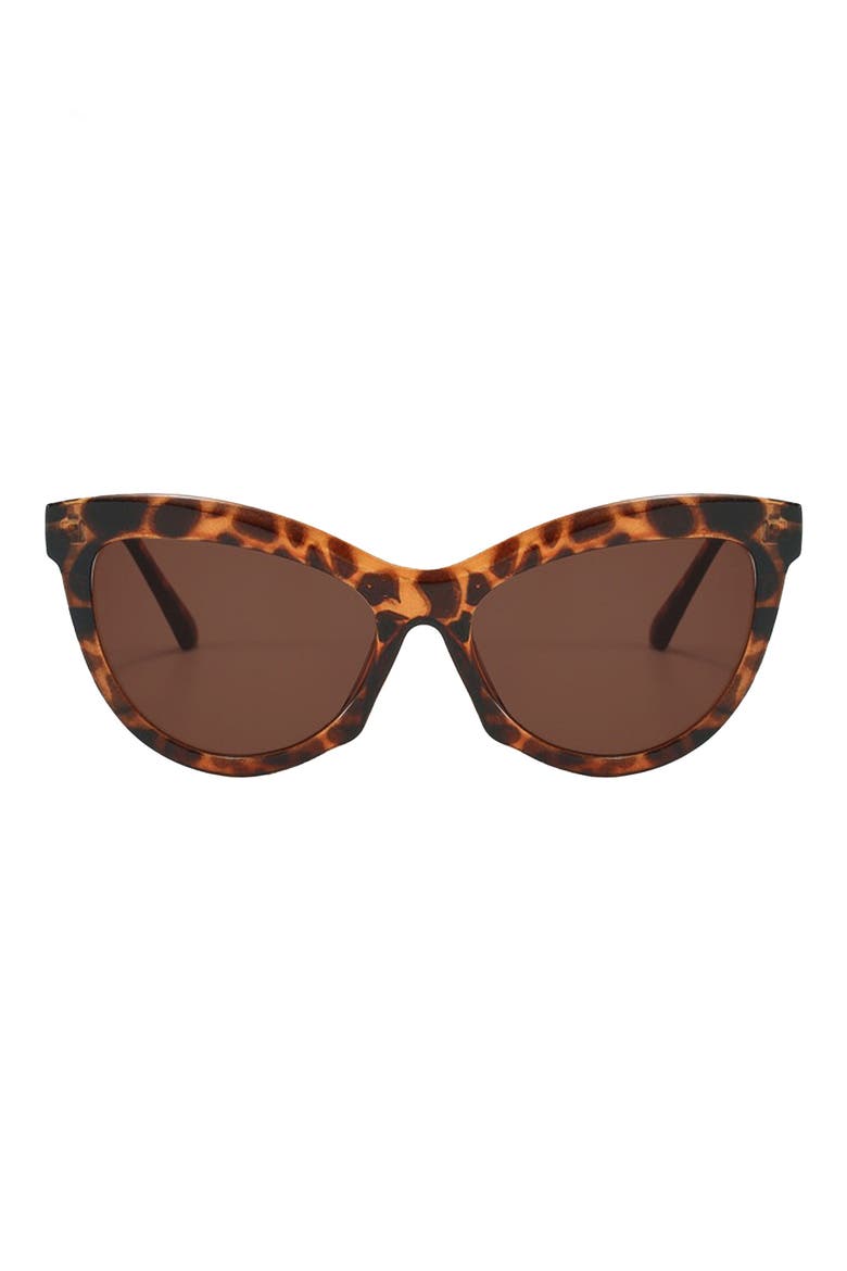 Pippa 73mm Oversize Polarized Cat Eye Sunglasses, Main, color, TORTE