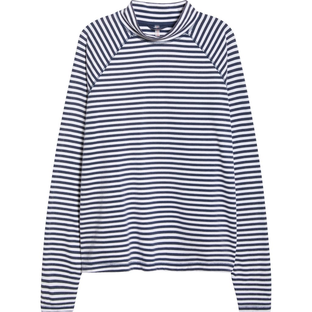 Free People Stripe Raglan Sleeve Cotton Top In Multi