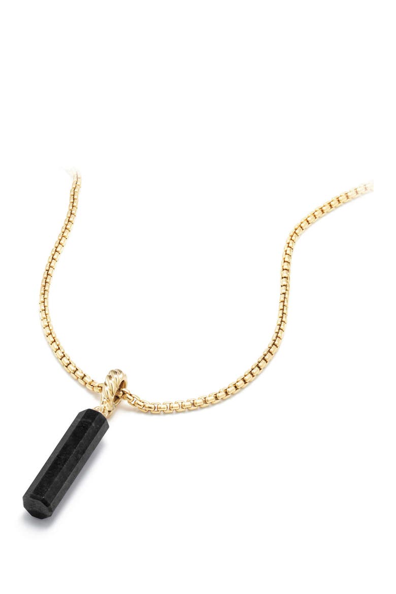 Barrel Charm with 18K Gold, Alternate, color, GOLD/ BLACK ONYX