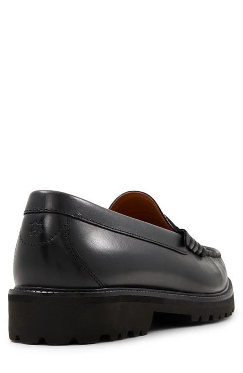 Brooks Brothers Bleecker Lug Sole Penny Loafer In Black