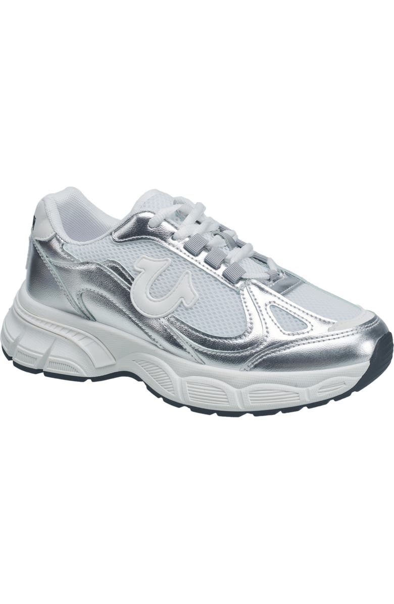 True Religion Dreezy Chunky Logo Sneaker, Main, color, Silver