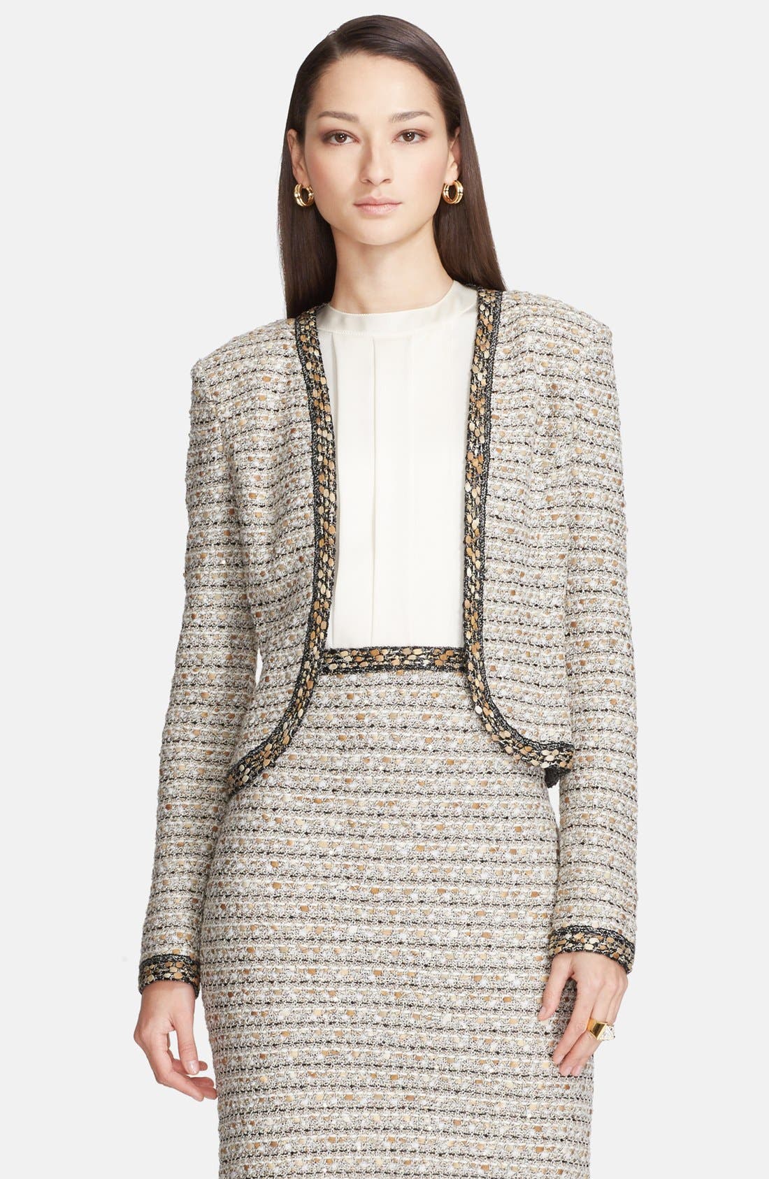 St. John Collection Ribbon Knit Bolero Jacket (Women) | Nordstrom