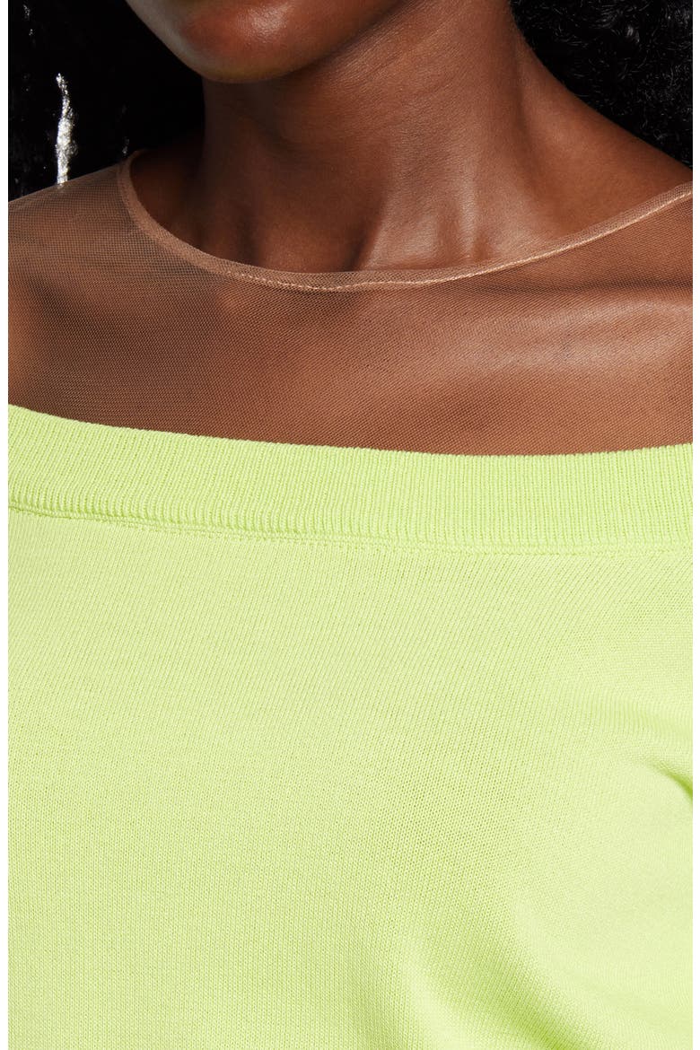 See Through Yoke Sweater, Alternate, color, YELLOW
