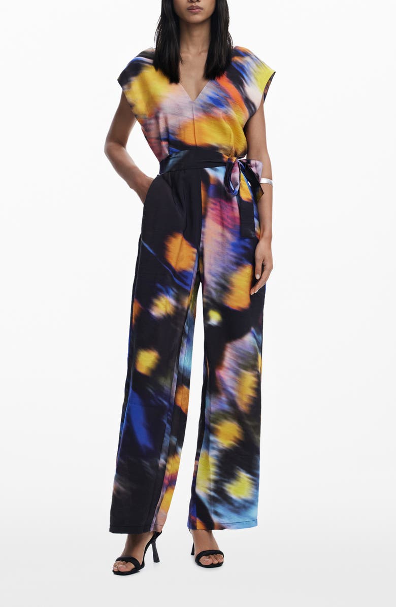Desigual Abstract Print Jumpsuit, Main, color, 