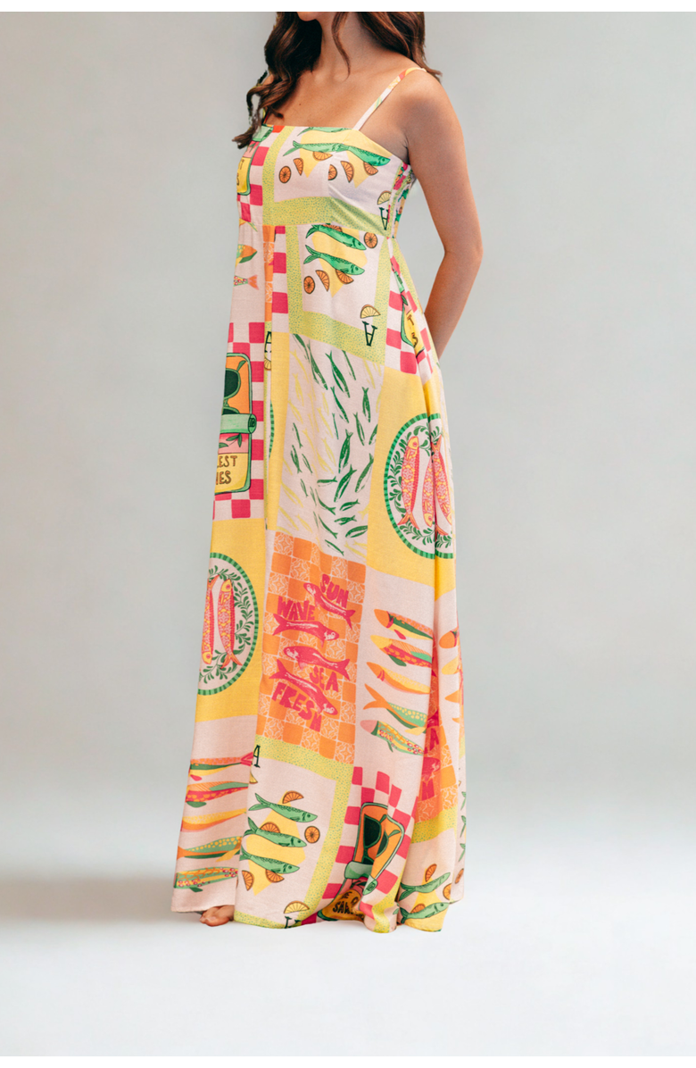 Label of Love Sardinia Maxi Dress, Main, color, Yellow
