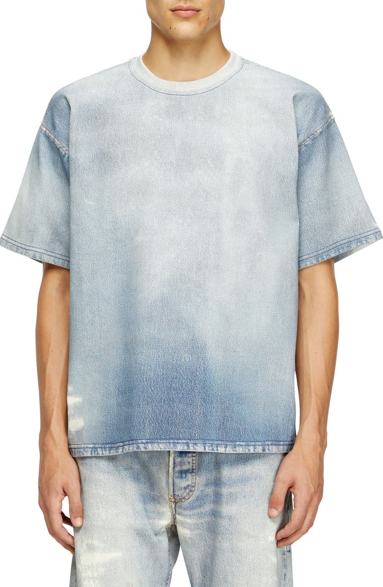 DIESEL<sup>®</sup> D-Box Oversize Jogg Denim T-Shirt, Main, color, Denim