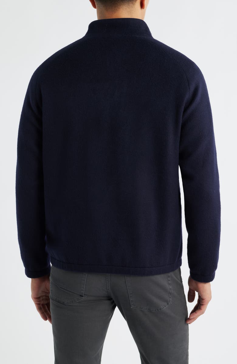 Peter Millar Crown Crafted Flex Merino Wool Quarter Zip Pullover, Alternate, color, Navy