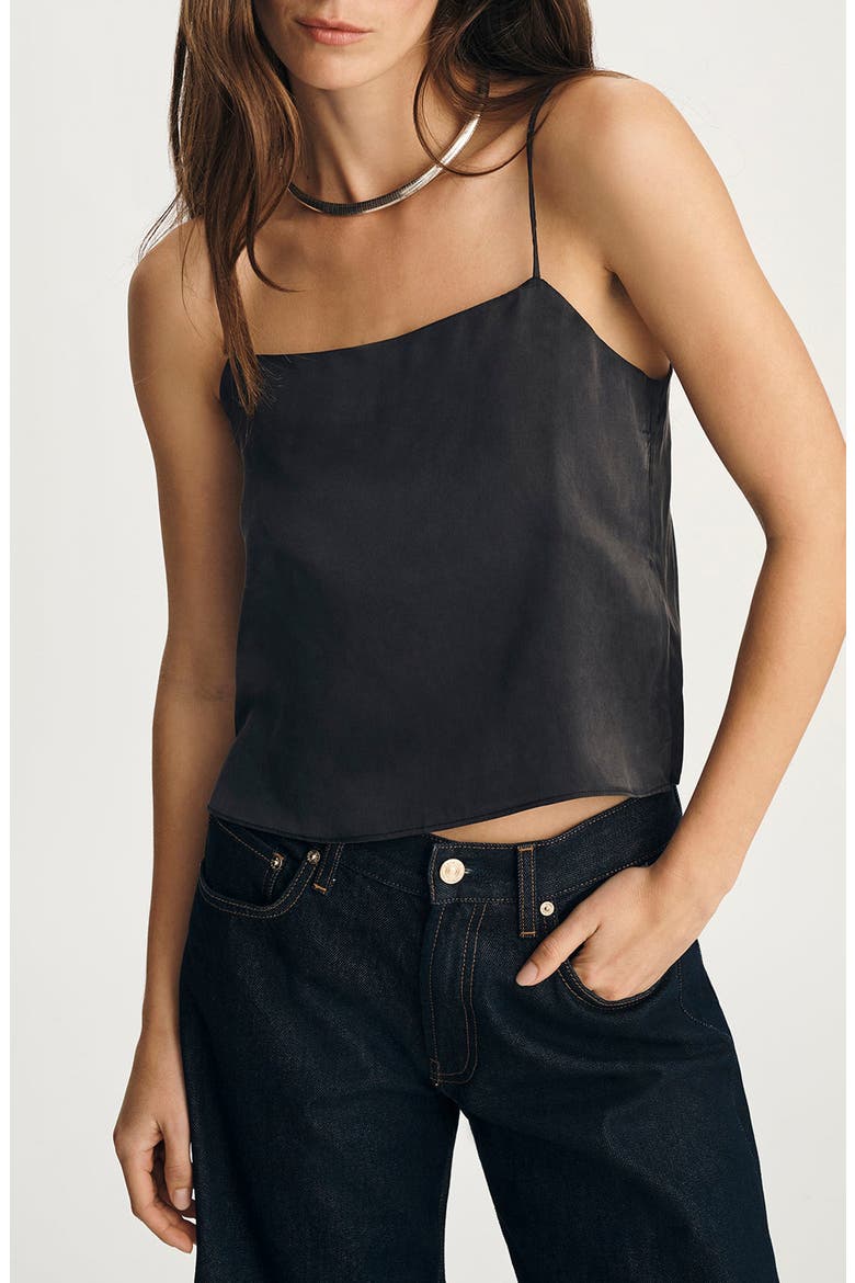 Silk Chiffon Camisole, Main, color, BLACK