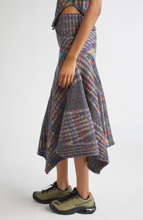 Paolina Russo Warrior Crossover Rib Wool Sweater Skirt In Gray