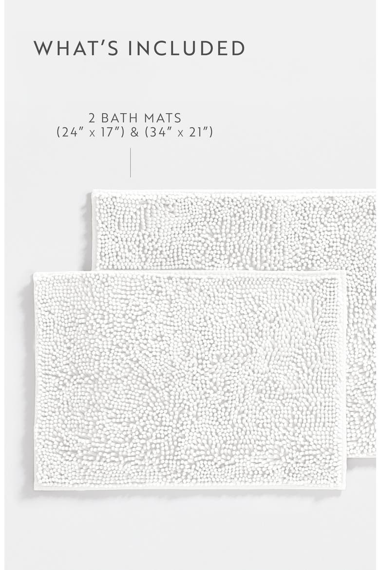 2-Pack Chenille Bath Mats, Alternate, color, CHENILLE WHITE