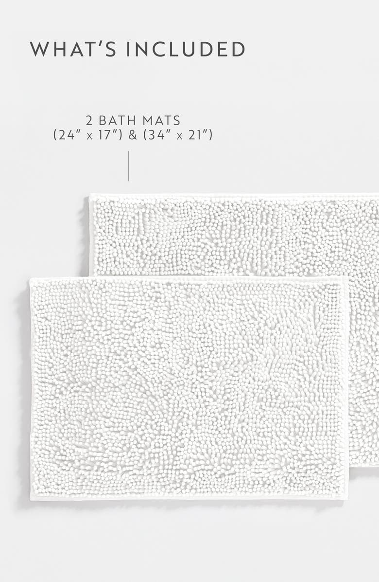 HOMESPUN 2-Pack Chenille Bath Mats, Alternate, color, Chenille White