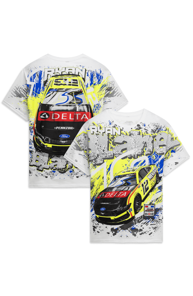 Classic Ink Men's Classic Ink White Ryan Blaney #12 Delta Total Print T-Shirt, Main, color, White