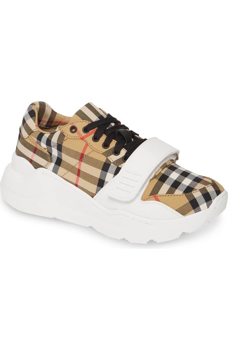 Burberry Regis Check Lace-Up Sneaker, Main, color,
