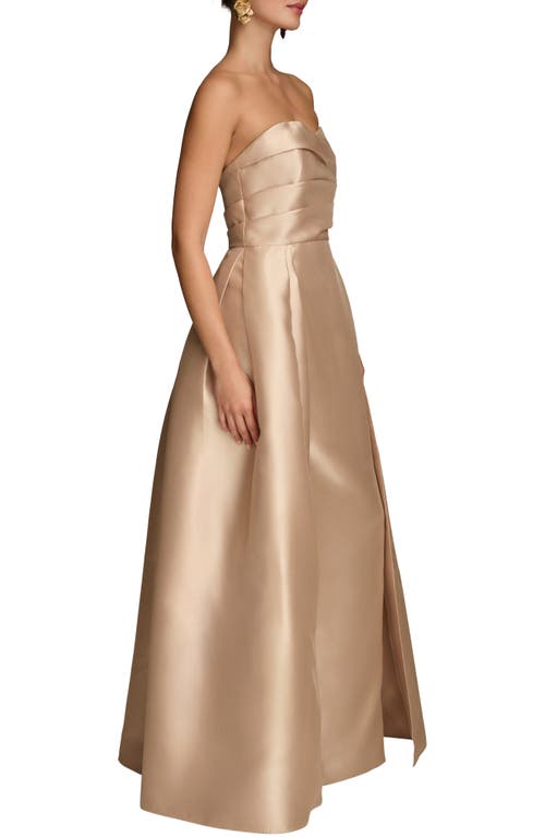 Donna Karan New York Strapless Gown In Gold