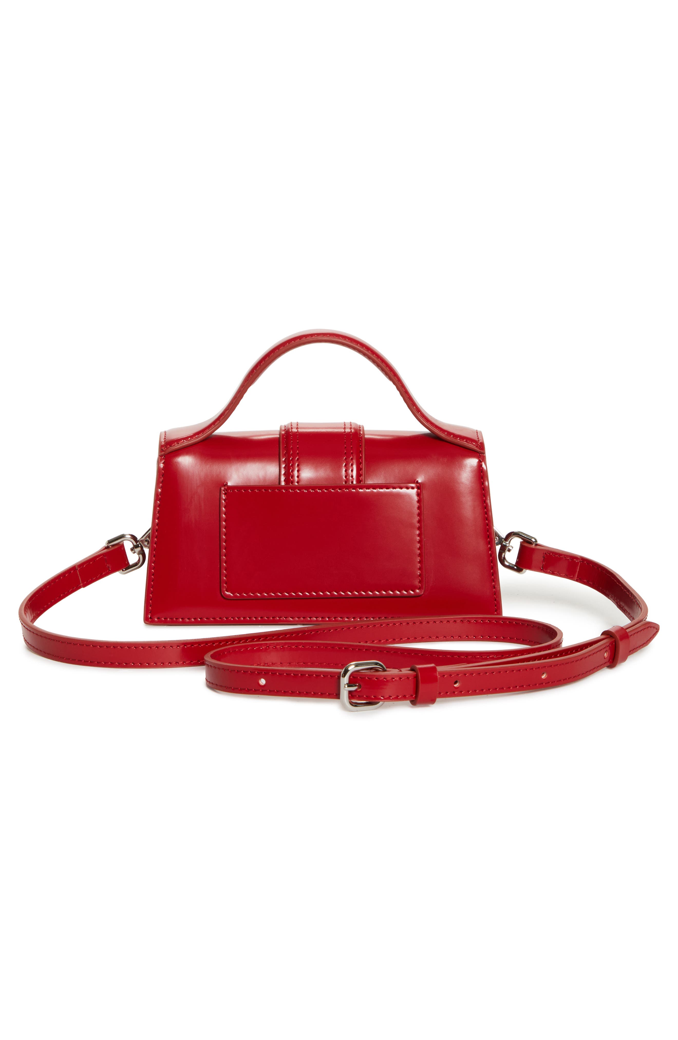 Jacquemus Le Bambino Leather Shoulder Bag, Alternate, color, Red