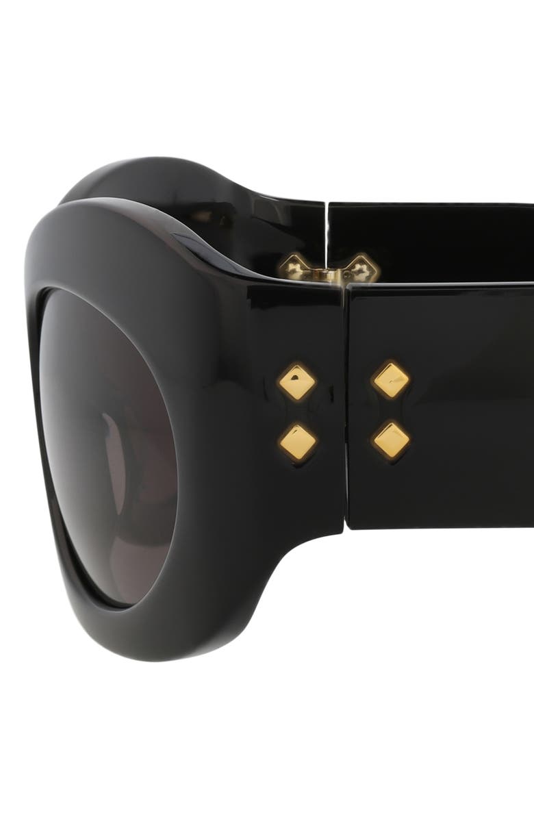 Gucci 55mm Wrap Sunglasses, Alternate, color, Black Black Grey