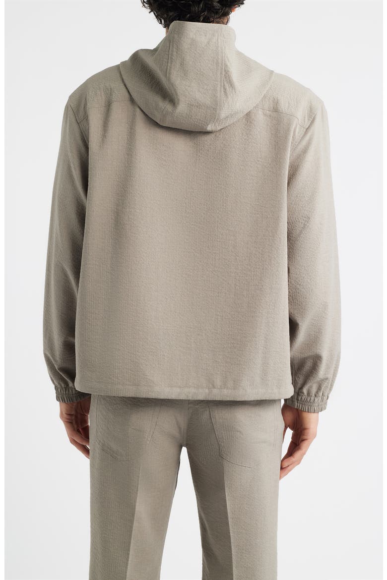 Seersucker Hooded Jacket, Alternate, color, SOLID DARK BEIGE