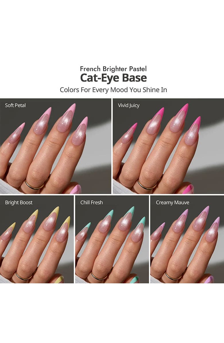 Btartboxnails Soft Gel Nail Tips XCOATTIPS<sup>®</sup> French Brighter Pastel - Cat-Eye Base Collection, Alternate, color, Long Stiletto