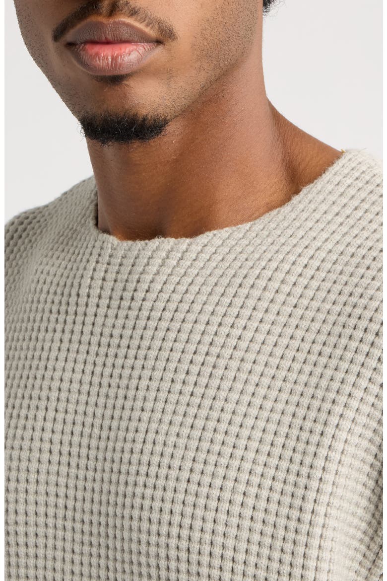 '90s Relaxed Waffle Stitch Sweater, Alternate, color, STONE