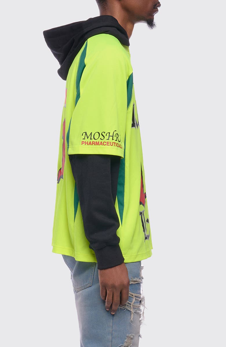 Rolling Loud Victory Jersey Layered Hoodie, Alternate, color, Volt