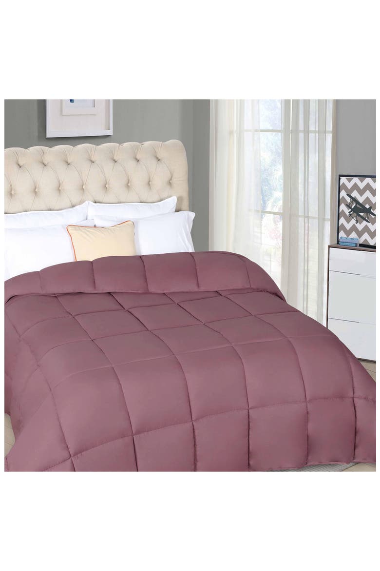 Reversible Down Alternative Comforter, Alternate, color, MAUVE