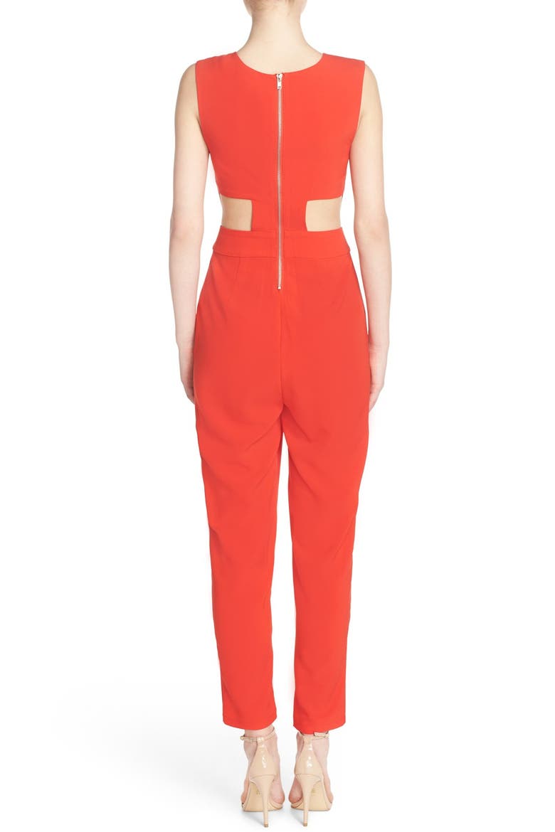 BB Dakota 'Keegan' Cutout Crepe Jumpsuit, Alternate, color, SIRACHA