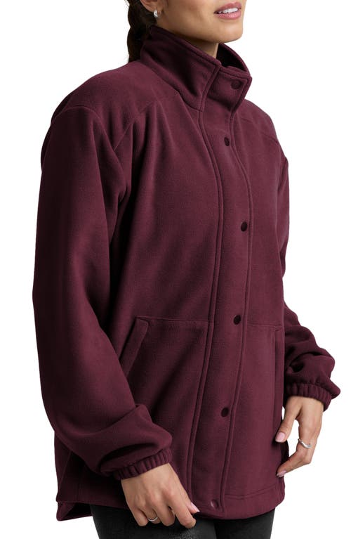 Beyond Yoga Explorer Fleece Jacket In Burgundy